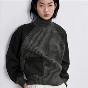 ZARA Mock Neck Knit Sweater